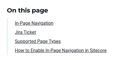 In Page Navigation