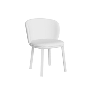 White designer chair with rounded back